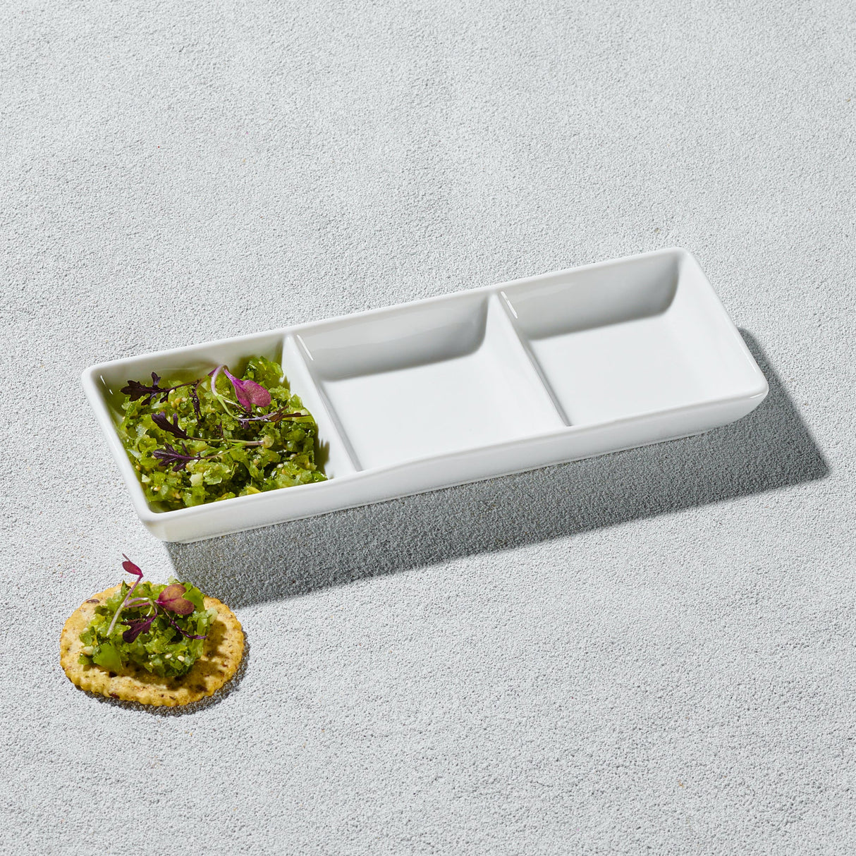 Lightning-Inspired Rectangular Divided Serving Dish- Set of 4