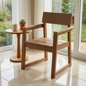 HDPE Outdoor Dining Armchairs with Backrest and Armrests