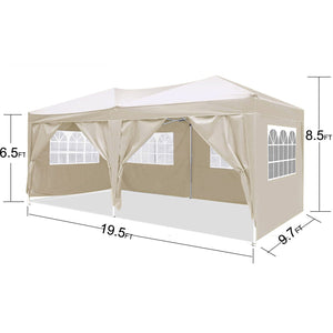 10'X20' Ez Pop Up Canopy Outdoor Portable Party Folding Tent With 6 Removable Sidewalls + Carry Bag + 4 Pieces Weight Bag
