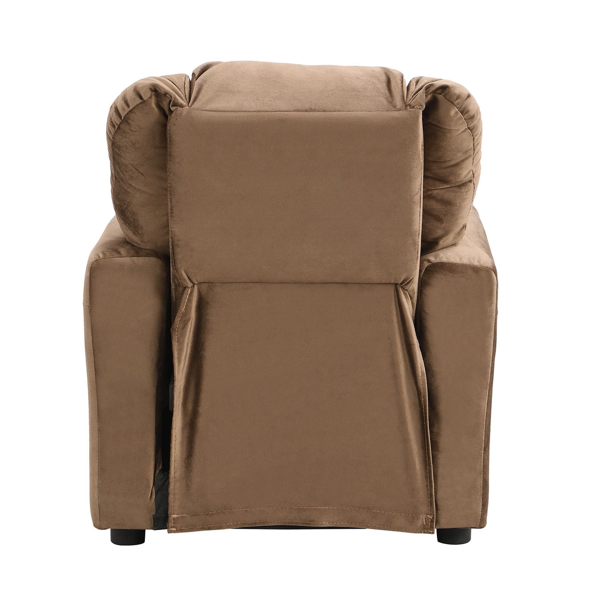Kids Recliner Chair, Kids Upholstered Couch With Two Cup Holder, Footrest, Backrest, Toddlers Recliner With Headrest And Footrest - Black