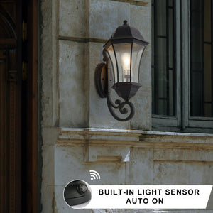 27" Outdoor Wall Lantern with Dusk to Dawn Sensor