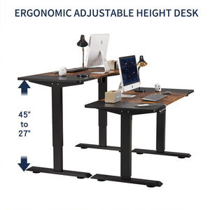 55"×24" Black & Rustic Electric Standing Desk