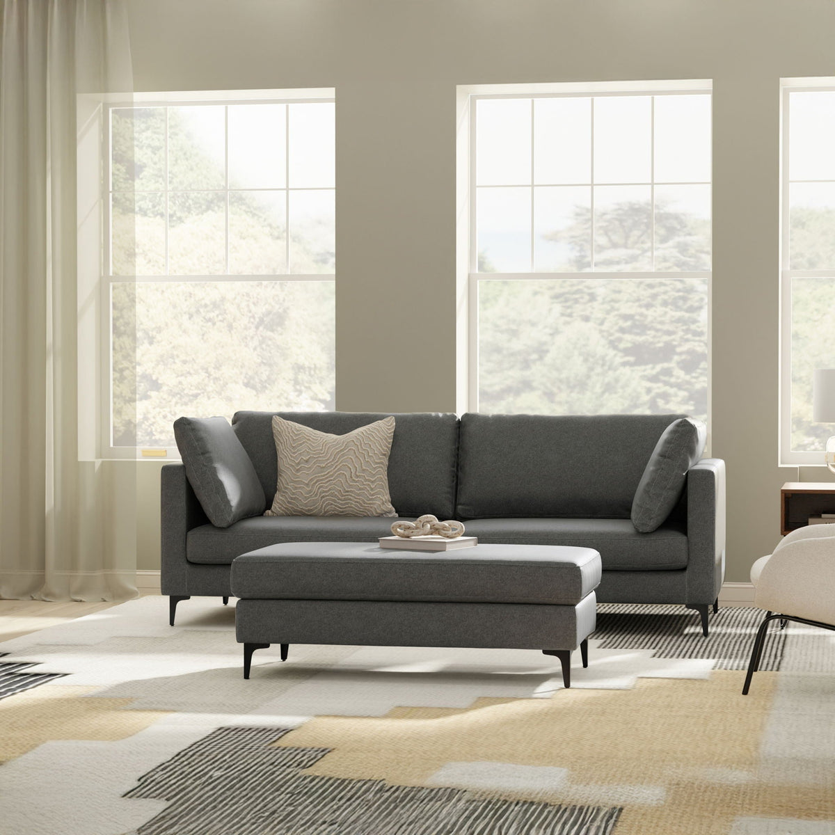 Ava - Mid Century Sofa, Upholstered