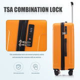 3-Piece ABS Spinner Wheel Luggage Set in Black and Orange