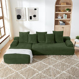 110.25x67'' Modern Upholstered L-Shape Sectional Sofa Velvet Green