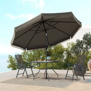 Outsunny 9ft Patio Umbrella with Push Button Tilt and Crank