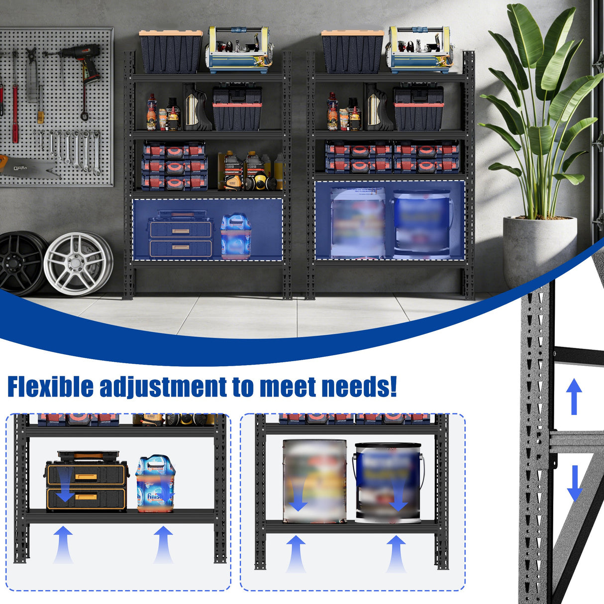 Heavy Duty Metal Adjustable Garage Shelves