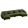 Oversized Modular Sectional Sofa with Movable Ottoman - Fabric, Multiple Colors