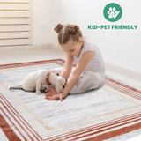NAAR MARFI Collection Bordered Non-Shedding and Stain Resistant Area Rug