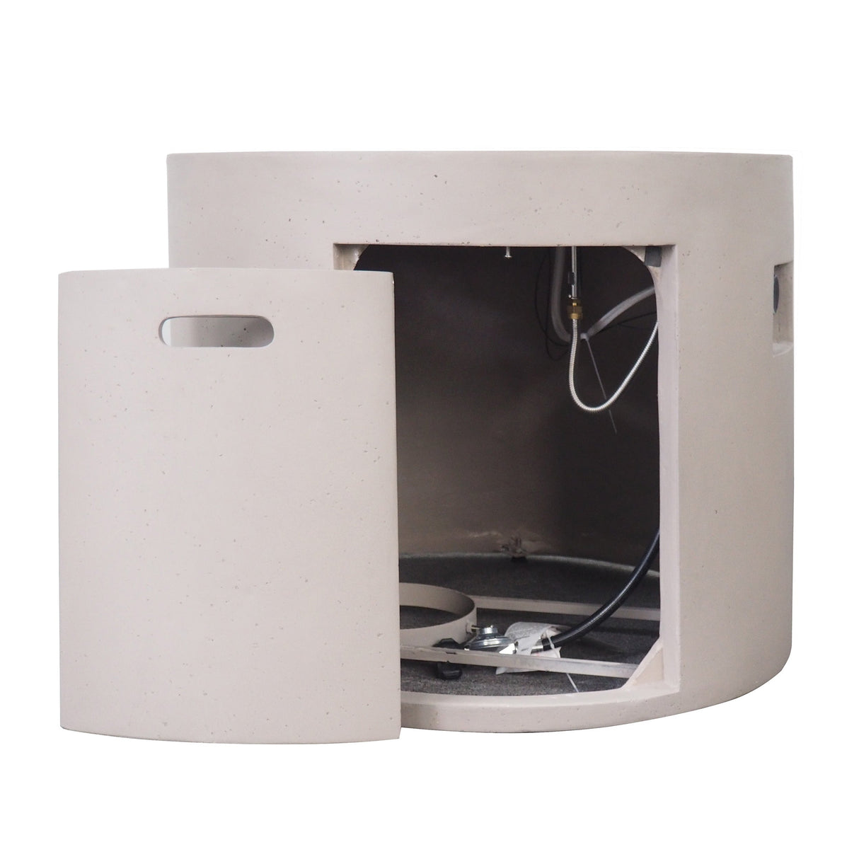 Light Grey Magnesium Oxide 31' Round Fire Pit with 40,000 BTU for Patio Use