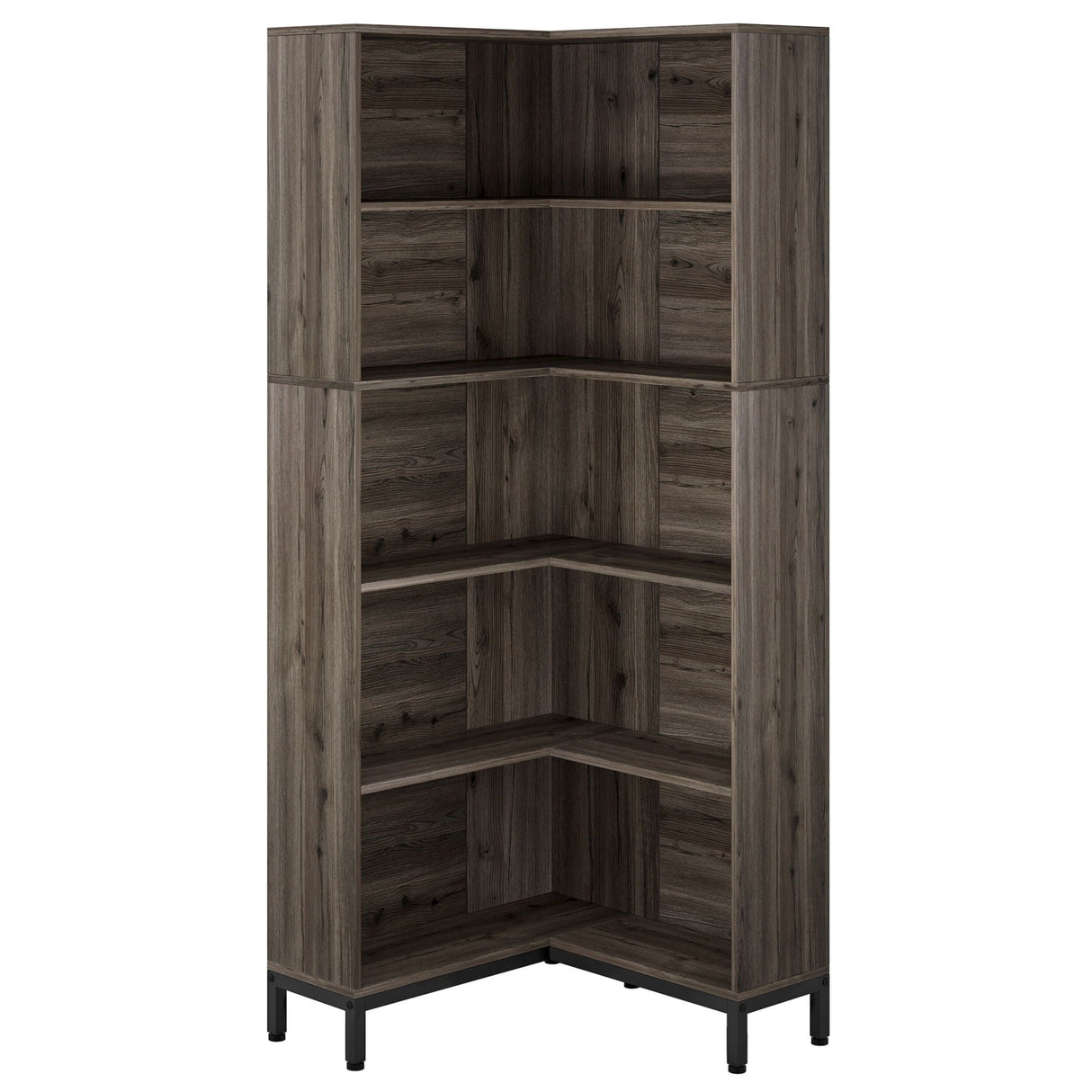 L-Shaped Bookcase, 5 Tier Freestanding Corner Bookshelf