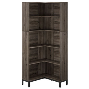 L-Shaped Bookcase, 5 Tier Freestanding Corner Bookshelf