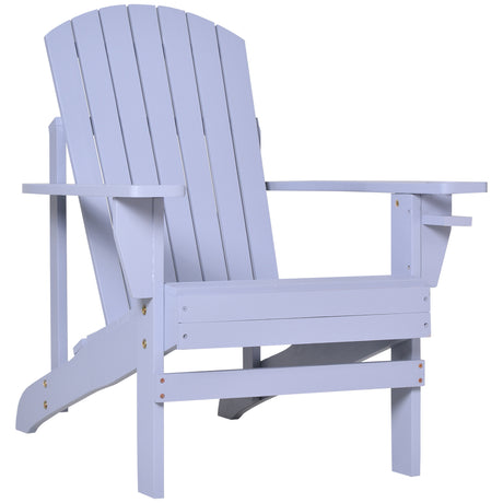 Classic Wood Adirondack Chair with Cupholder