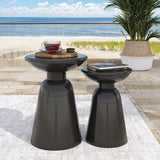 Modern pedestal side table set