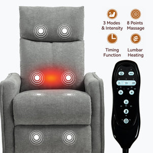 Heat Massage Manual Recliner Chair with Rocker and Swivel