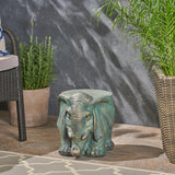 Elephant Garden Stool with Copper Patina Finish