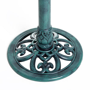 Outsunny 28" Bird Bath Outdoor Resin Decor with Fleur De Lis Pattern