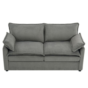 Modern Loveseat Sofa, Upholstered Couch With Side Storage Pockets
