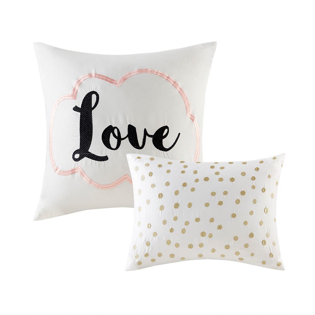 Metallic Full/Queen Printed Comforter Set