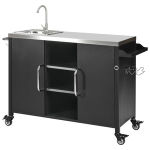 K&K 55.5" Outdoor Kitchen Island with Sink