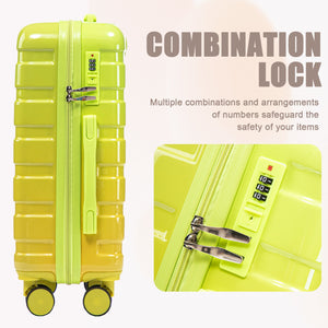 14'/20' 2-Piece PC Spinner Wheel Luggage Set with Gradient Color and Lock