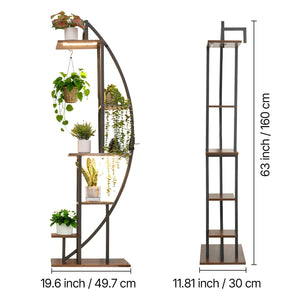 63-Inch Tall 6-Tier Indoor Plant Stand with Grow Lights (2-Pack)