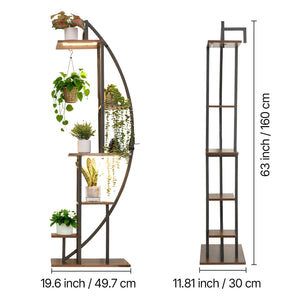 63-Inch Tall 6-Tier Indoor Plant Stand with Grow Lights (2-Pack)