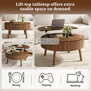 Modern Round Lift-Top Coffee Table