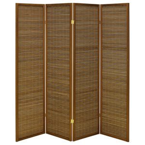 Kenabi - 4 Panel Room Divider Folding Screen - Walnut