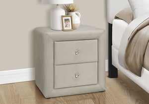 Nightstand with Storage Drawer, Upholstered, Transitional
