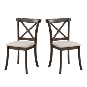 Wooden X Back Dining Chairs Set of 2 - Brown