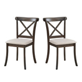 Wooden X Back Dining Chairs Set of 2 Brown