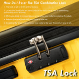 Hardshell Luggage Sets 3 Pcs Spinner Suitcase with TSA Lock