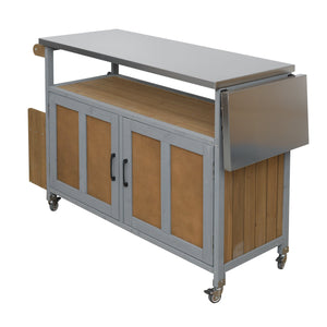 Foldable Outdoor Kitchen Island Patio Mobile Kitchen Cart