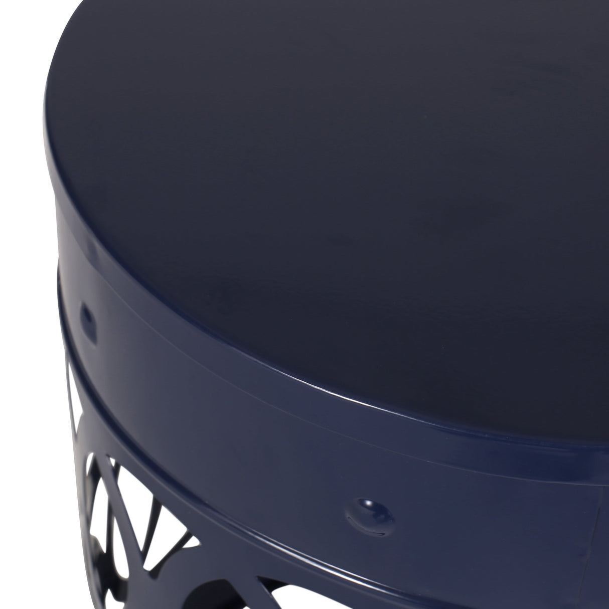 Delight Powder-Coated Iron End Table Set of 2, Navy Blue