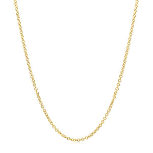 14k Yellow Gold Round Cable Link Chain 1.5mm
