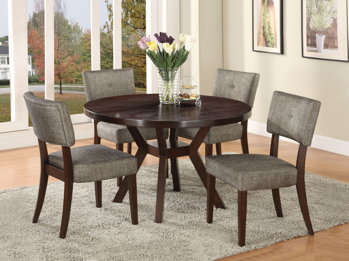 Drake 5 Pieces Dining Room Set - Espresso / Gray