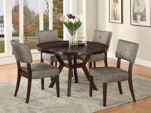 Drake 5 Pieces Dining Room Set - Espresso / Gray