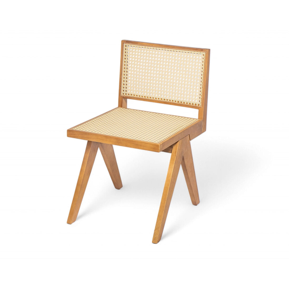 Chandigarh Dining Room Chairs with Natural Rattan (Set of 2)