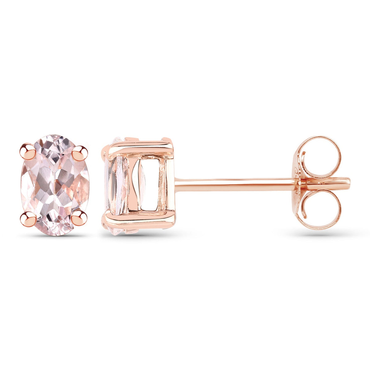 0.72 Carat Genuine Morganite .925 Sterling Silver Earrings