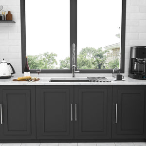 Modern Undermount Stainless Steel Kitchen Sink 16 Gauge, Deep Single Bowl