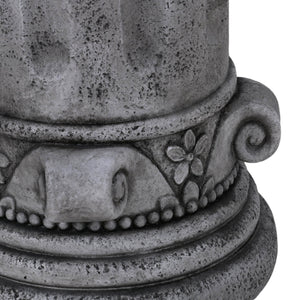 Outdoor End Table, Round Side Table For Patio And Garden - Antique Gray