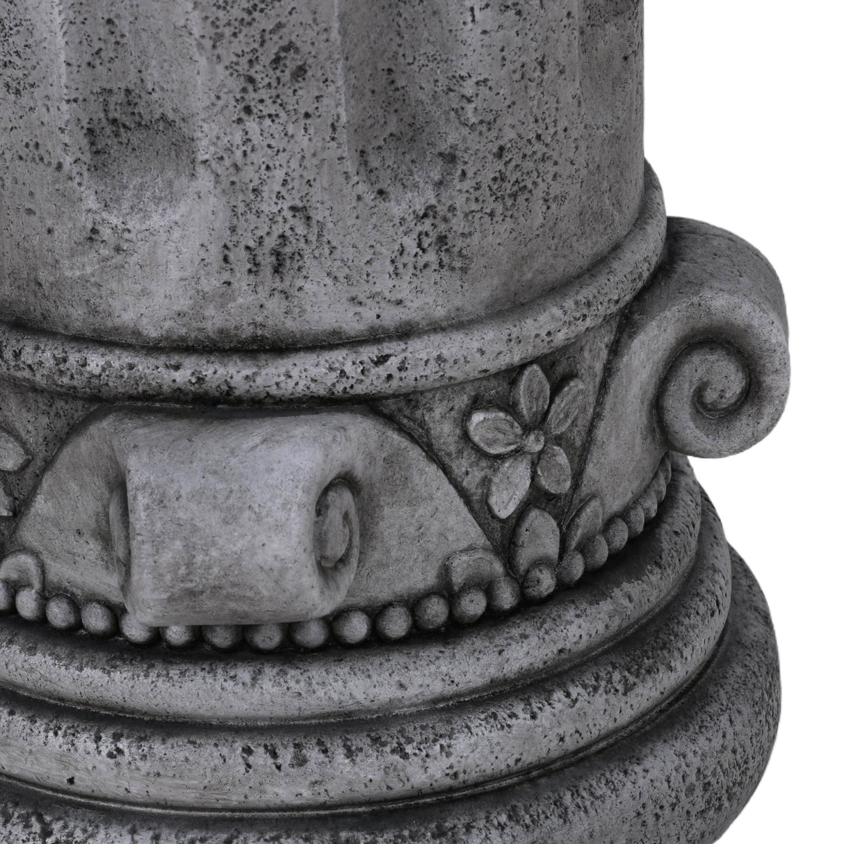 Outdoor End Table, Round Side Table For Patio And Garden - Antique Gray