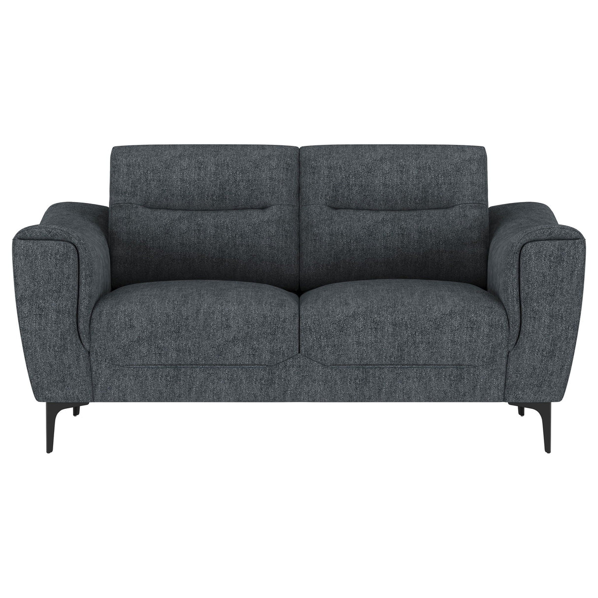 Oberle - Upholstered Sloped Track Arm Loveseat - Charcoal
