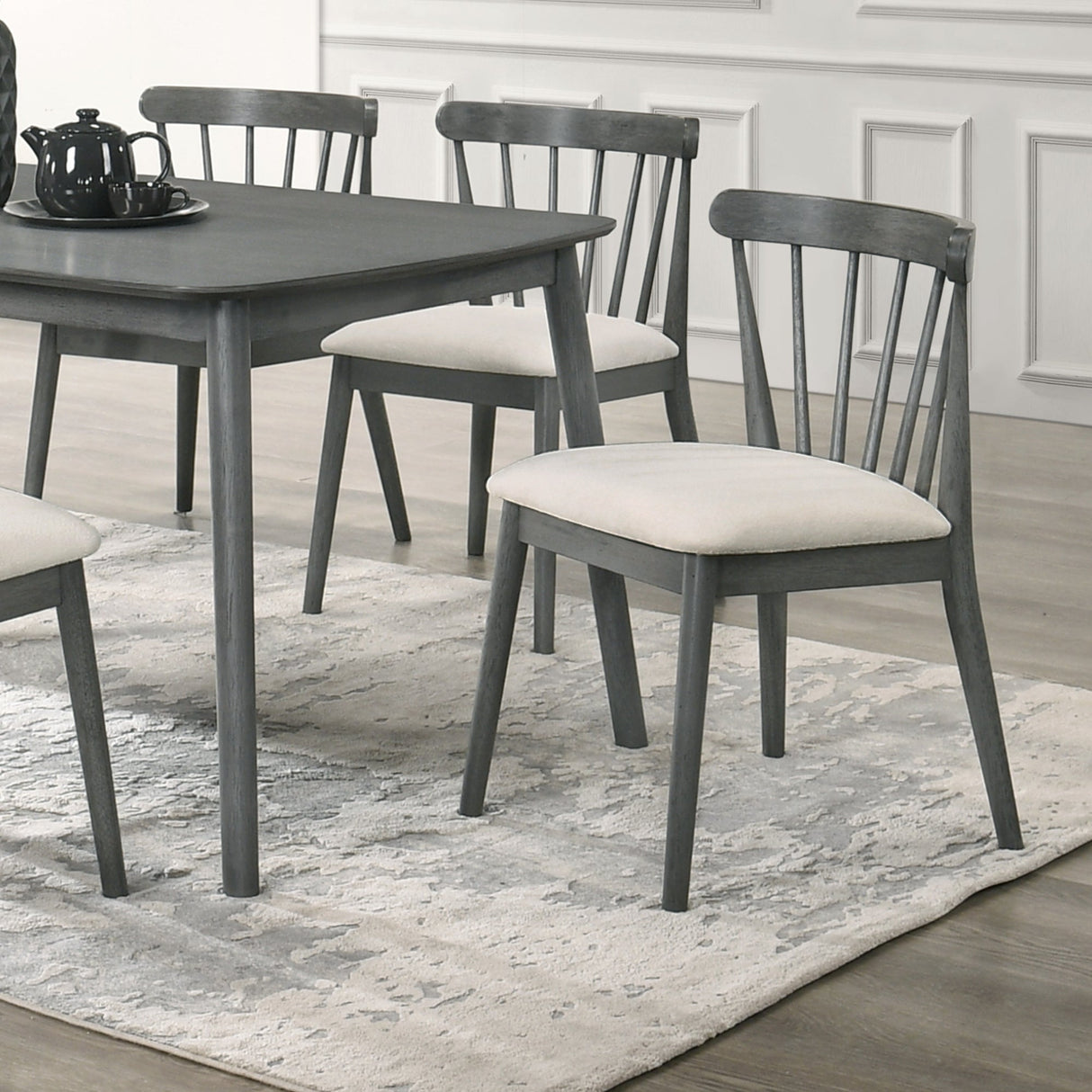 Modern Spindle Back Dining Chairs, Set of 2