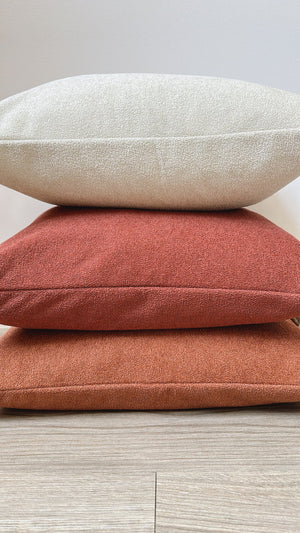 Cream Sherpa Lumbar Pillow Cover by Busa Designs