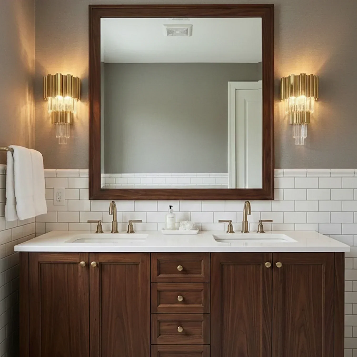 Art Deco Crystal Wall Sconce Gold Chrome – Empire Style E12 Dimmable Wall Light