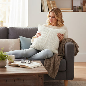 Knitted Cozy Home Decoration Throw Pillow pack of 1