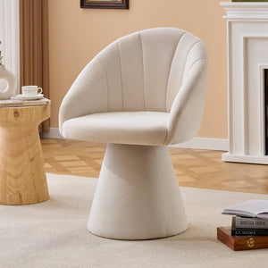 Chenille Fabric Swivel Accent Armchair