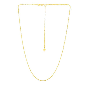 14k Yellow Gold Adjustable Sparkle Chain 1.5mm